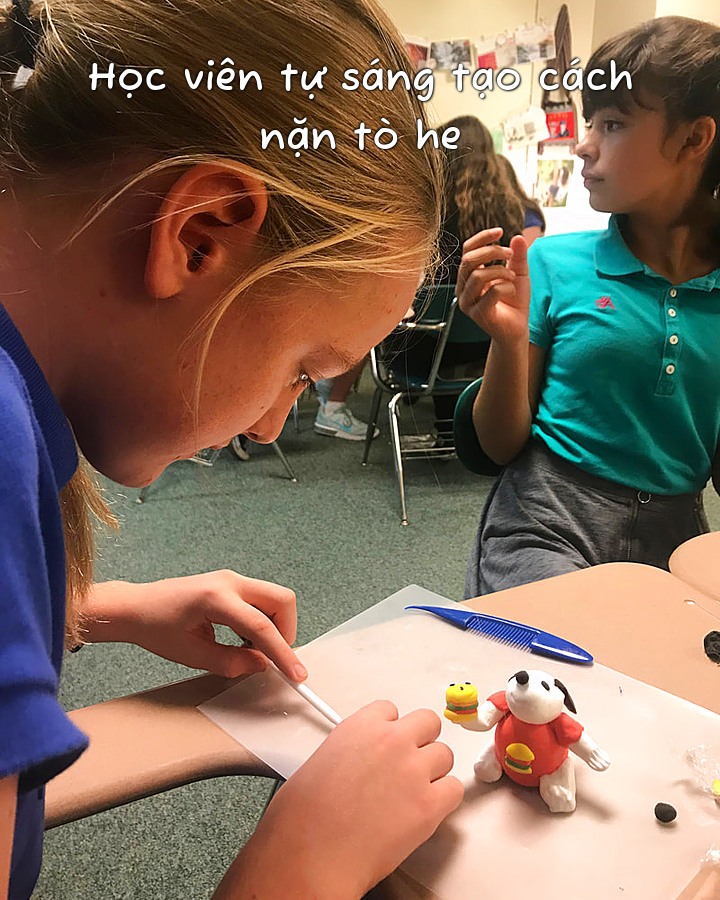 Học viên tự sáng tạo cách nặn tò he