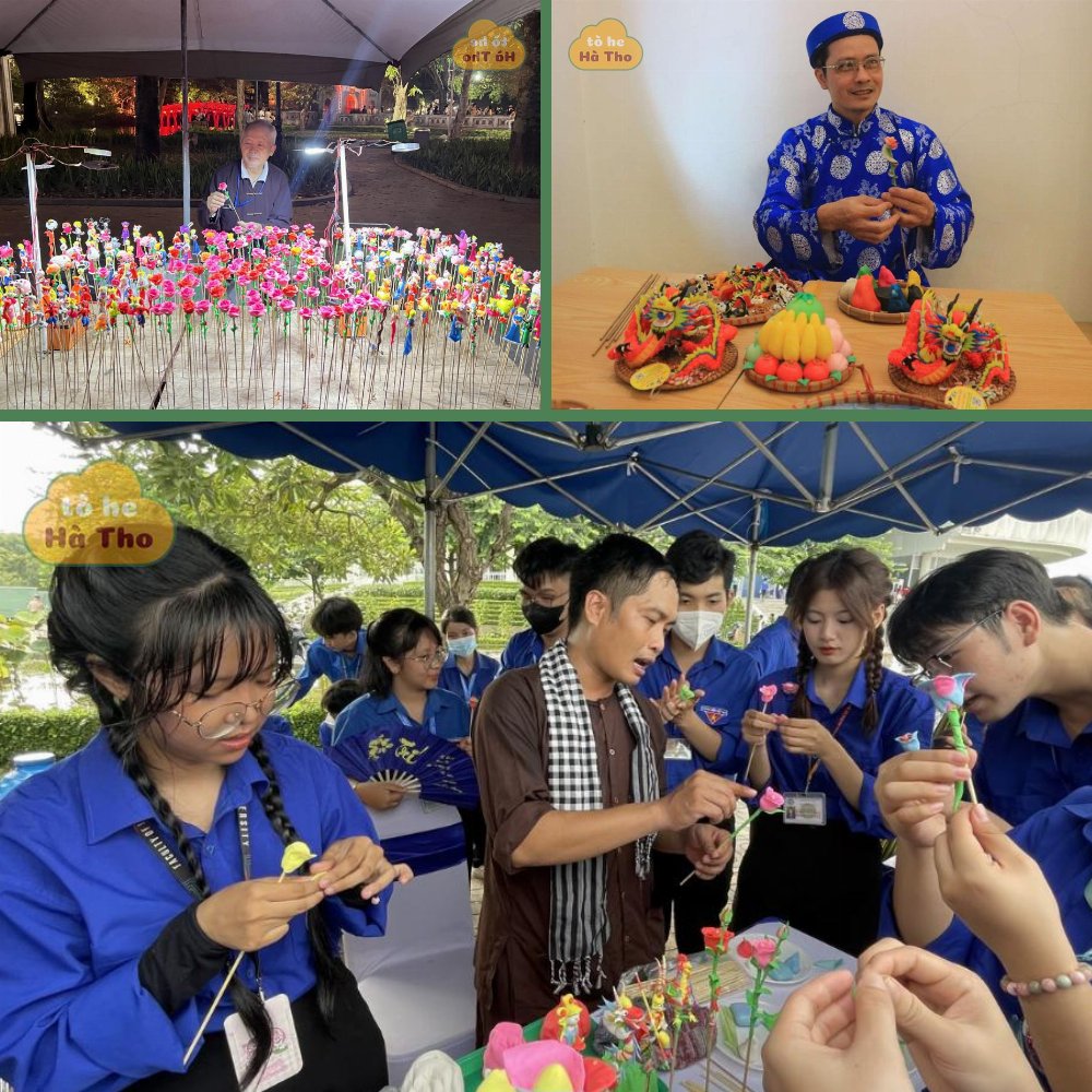 Nghệ nhân nặn tò he cho Team building công ty Duyên Lương tại Nha Trang